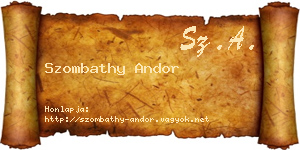 Szombathy Andor névjegykártya